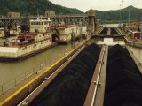 Coal Barge Entering a Lock System on the Kanawha River
