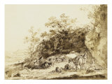 Sepia Landscape with Horses