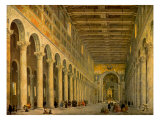 Interior of the Church of San Paolo Fuori Le Mura  Rome 1750