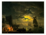 Entrance to the Port of Palermo by Moonlight  1769