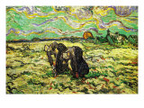 Two Peasant Women Digging In Field with Snow