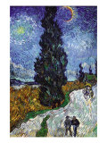 Country Road In Provence By Night