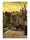 Backyards of Old Houses In Antwerp In The Snow