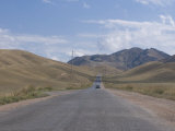 Road Leading into the Tian Shan Mountains  Kyrgyzstan  Central Asia