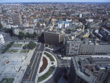Elevated View over Duca D'Aosta Square  Milan  Lombardy  Italy  Europe