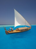 Sailing with Traditional Dhoni  Maldives  Indian Ocean  Asia