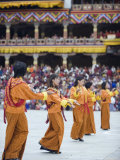Dancers in Traditional Costume  Autumn Tsechu (Festival) at Trashi Chhoe Dzong  Bhutan  Asia