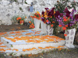 Decorated Graves  Cemetery  Janitzio Island  Day of the Dead  Lake Patzcuaro  Patzcuaro  Michoacan 