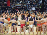 Fukuoka Sumo Competition  Entering the Ring Ceremony  Kyushu Basho  Fukuoka City  Kyushu  Japan