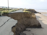 Coast Erosion with Active Landslips in Glacial Till  Skipsea  Holderness Coast  Humberside  England