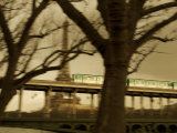 Eiffel Tower and Metro Train on Pont De Bir-Hakeim  Paris  France  Europe
