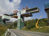 Construction of New Viaduct Near Hidaka  for Freeway from Sapporo to Obihiro  Japan