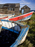 Old Fishing Boats and Delapidated Fishermens Huts  Beadnell  Northumberland  United Kingdom