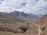 Border Road Between Tajikistan and Kyrgyzstan in Mountains  Near Sary Tash  Kyrgyzstan  Asia