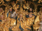 Golden Oak Retable Showing Mary's Coronation  Dating from the 16th Century  Kerdevot Church  France