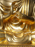 Detail of Teaching Mudra on Sitting Buddha Statue  Sainte-Foy-Les-Lyon  Rhone  France  Europe