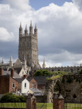 Gloucester Cathedral Tower and Ruins of Bishop's Palace  Gloucester  Gloucestershire  England