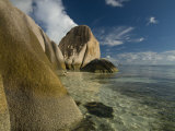 Granite Rocks on World Famous Beach  Source D'Argent  La Digue  Seychelles  Indian Ocean  Africa