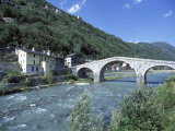 Ganda Bridge over the Adda River Near Morbegno  Valtellina  Lombardy  Italy  Europe