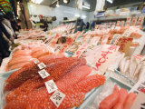Salmon Sushi Roe at Nishiki Food Market  Kyoto  Japan  Asia