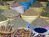 Herbs and Spices for Sale in the Souk  Marrakech (Marrakesh)  Morocco  North Africa  Africa