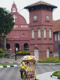 Rickshaw and Christ Church  Town Square  Melaka (Malacca)  Melaka State  Malaysia  Southeast Asia  
