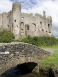 Castle and Footbridge  Laugharne  Carmarthenshire  South Wales  Wales  United Kingdom  Europe