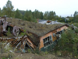 School Destroyed During the 2000 Eruption of Usu Volcano  Toya-Shikotsu National Park  Japan