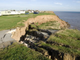 Coast Erosion with Active Landslips  Glacial Till  Aldbrough  Holderness Coast  Humberside  England