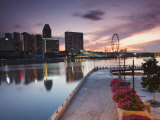 Marina Promenade at Sunrise with Singapore Flyer  Singapore  Southeast Asia  Asia