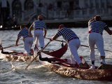 Champions Regatta on Gondolini During the Regata Storica 2009  Venice  Veneto  Italy  Europe