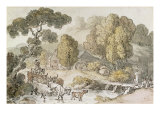 Cattle and Drover Fording a Stream