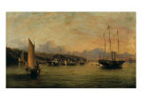 The Arrival of Queen Victoria at Cowes Isle of Wight  with Osborne House Beyond