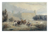 Haymaking near Warwick Castle - the Midday Rest  c1810