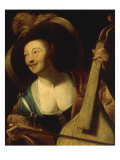 A Young Woman Playing the Viol