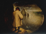 A Man Pissing on the Moon