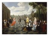 Elegant Company Dancing and Conversing on the Terrace of a Country House