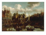 A Canal Scene in a Dutch Town