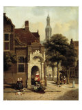 Figures by a Square in a Dutch Town