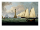 A Schooner of the Royal Yacht Squadron off the Eddystone Lighthouse  1831