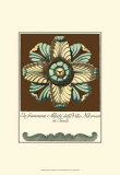 Aqua and Brown Rosette III