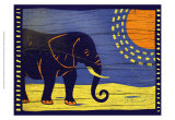 Woodblock Elephant