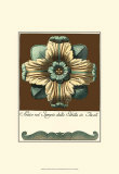 Aqua and Brown Rosette I