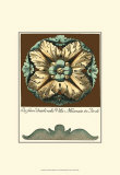 Aqua and Brown Rosette II