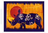 Woodblock Rhino