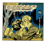Marvel Comics Retro: Love Comic Panel  Kissing in the Park (aged)