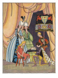 Illustration From Cinderella Of Prince Putting Slipper On Cinderella