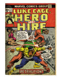 Marvel Comics Retro: Luke Cage  Hero for Hire Comic Book Cover 14  Fighting Big Ben (aged)