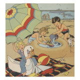 Making A Sand Castle At The Beach