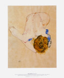 Nude with Blue Stockings Bending Forward  c1912